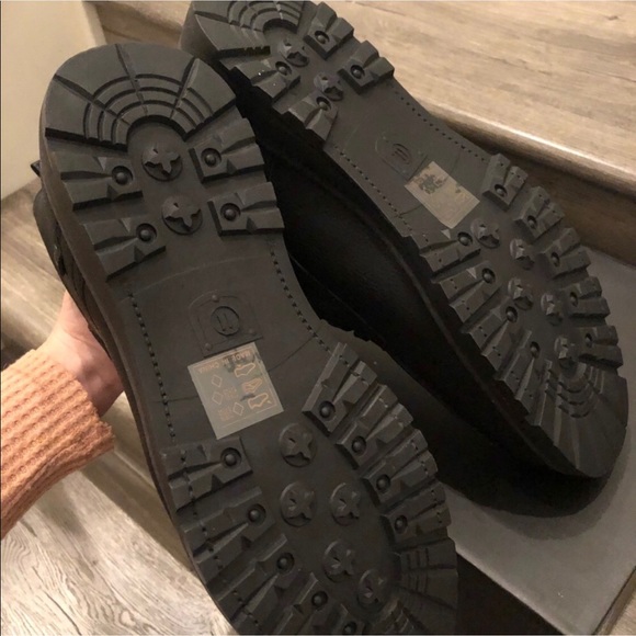 NIB Mens Black Vegan Leather Boot Lace up - Picture 5 of 8